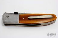 Large Model 1 - Damascus and Natural Canvas Micarta