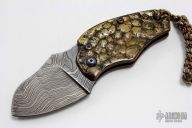 Damascus and Bronze Friction Folder