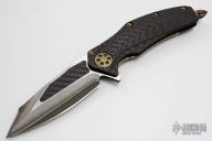 Matrix San-Mai Damascus and Flamed Hardware #008