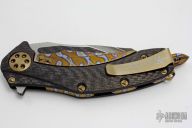 Matrix San-Mai Damascus and Flamed Hardware #008