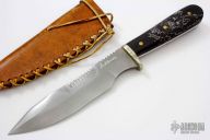 Fixed Blade with Serrated Spine and Leather Sheath