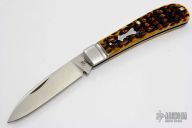 Peach Seed Jigged Antique Bone Tribal Spear (TB612010 154-CM)