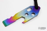 Flat Titanium GasBaby Pocket Pry Tool - Rainbow