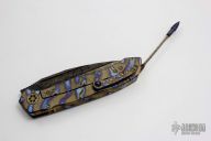 ANAX Blued Raindrop Damascus and Flamed Ti #010