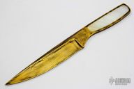 Damascus Desk Knife with Wooden Display