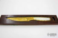 Damascus Desk Knife with Wooden Display