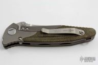 Socom Bravo Clip Point Satin - Green Canvas Micarta