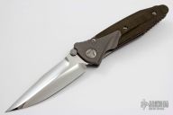 Socom Bravo Clip Point Mirror - Green Canvas Micarta