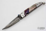 Damascus and Black Lip Pearl Linerlock