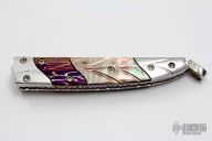 Damascus and Black Lip Pearl Linerlock