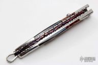 Damascus and Black Lip Pearl Linerlock