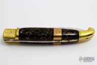 Black Turquoise and Mokume Lever Lock Auto