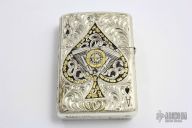 Engraved Sterling Silver Armor Zippo