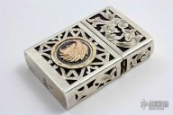 Engraved Sterling and Gold Lighter