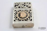 Engraved Sterling and Gold Lighter