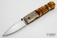 Linerlock Folder - Mokume and Sheep Horn