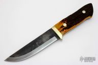 Sheath Knife - Stag Handle by Moriya
