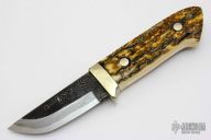 Sheath Knife - Bark Mammoth Ivory Handle by Moriya