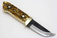 Sheath Knife - Bark Mammoth Ivory Handle by Moriya