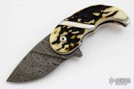 Twerp Flipper with Stag/Damascus
