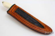 Damascus and Mammoth Ivory Fixed Blade