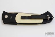 Brend Auto #3 1351 Tuxedo - Black Handle w/ Ivory Micarta / Satin Plain Edge