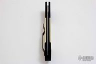 Brend Auto #3 1351 Tuxedo - Black Handle w/ Ivory Micarta / Satin Plain Edge