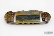 2 Blade "Spider Hole" with Mammoth Ivory and Damascus Auto