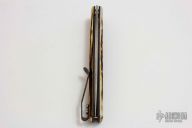 Stag and Herring Bone Damascus Linerlock Flipper