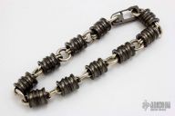 Zirconium and Silver Barrel Bracelet