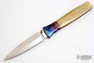 Damascus and Walrus Ivory Dagger Folder