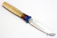 Damascus and Walrus Ivory Dagger Folder