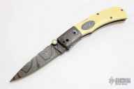 Damascus and Ivory Lockback Auto #9711