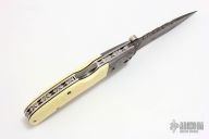 Damascus and Ivory Lockback Auto #9711