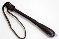 Black Leather Springloaded Blackjack w/ Strap