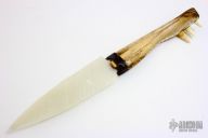 Knapped Knife with Gator Jaw Bone and Display Stand