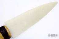 Knapped Knife with Gator Jaw Bone and Display Stand