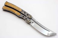 Lambo Balisong - Damascus and Copper