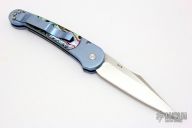 Monaco - Blue Handle / Abalone Inlay / Satin Blade