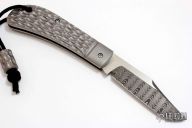 Jigged Titanium Lanny's Clip with Damascus Blade