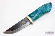 Sheath Knife - Back Eye Burl Wood Handle by Moriya