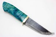 Sheath Knife - Back Eye Burl Wood Handle by Moriya