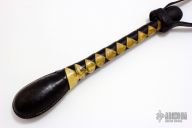 Black/White Leather Springloaded Blackjack w/ Strap