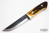 Sheath Knife - Stag Handle by Moriya