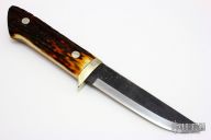 Sheath Knife - Stag Handle by Moriya