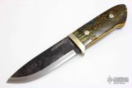 Sheath Knife - Blue Mammoth Ivory Handle by Moriya