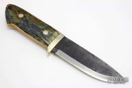 Sheath Knife - Blue Mammoth Ivory Handle by Moriya