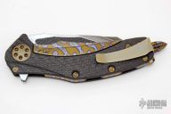 Matrix San-Mai Damascus and Flamed Hardware #008