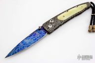 Lancet - Damascus and Gold Lip Pearl