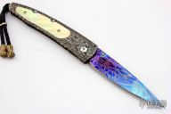 Lancet - Damascus and Gold Lip Pearl